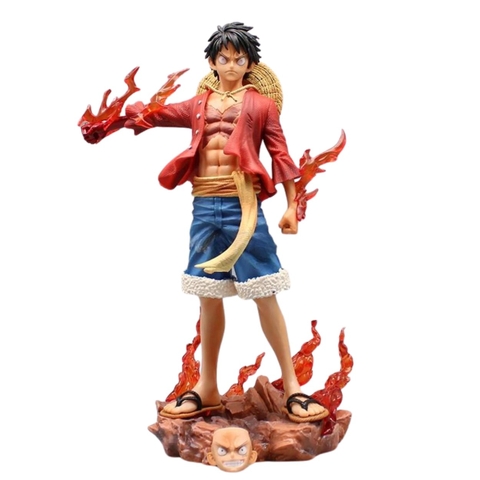 Mô Hình OnePiece Luffy Haki hoa anh đào - Cao 25cm - nặng 500gram - Phụ kiện : 2 mặt thay thế - Có box màu - Figure anime One Piece