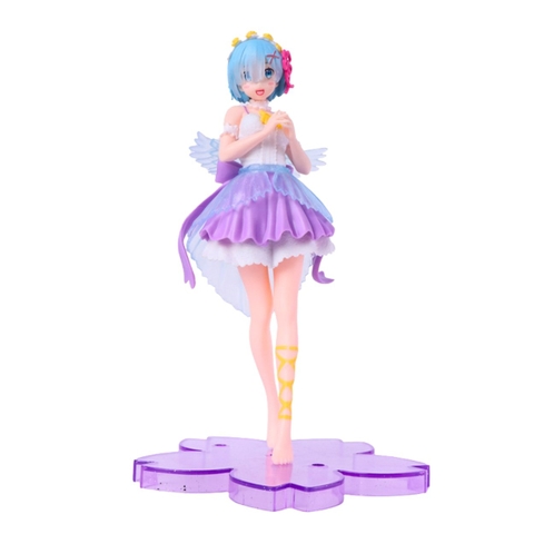Mô Hình RE:ZERO Rem thiên thần váy tím - Cao 19cm - nặng 100Gram - Figure RE:ZERO - Có Box Màu - N1-K34-T3-S1