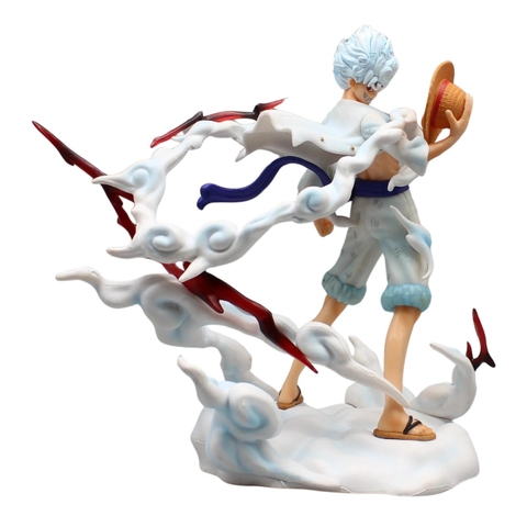 Mô Hình OnePiece Luffy Gear 5 đứng cầm nón rơm - Cao 26cm - nặng 600Gram - Figure OnePiece - box nhựa - no box màu