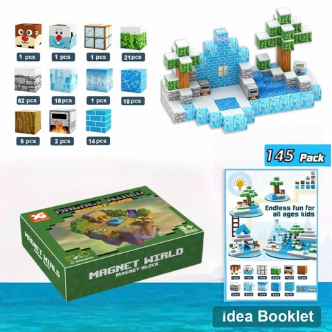 Đồ Chơi Khối Nam Châm Từ Tính Minecraft,Block Minecraft Nam Châm, Đồ Chơi Xây Dựng Cho Bé 1 Hộp 145 mảnh - SKU : HT16 ( VAT : 001-16-150 ) - K61-T4-S7