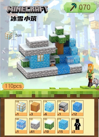 Đồ Chơi Khối Nam Châm Từ Tính Minecraft,Block Minecraft Nam Châm, Đồ Chơi Xây Dựng Cho Bé 1 Hộp 110 mảnh - Bản A