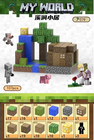 Đồ Chơi Khối Nam Châm Từ Tính Minecraft,Block Minecraft Nam Châm, Đồ Chơi Xây Dựng Cho Bé 1 Hộp 107 mảnh