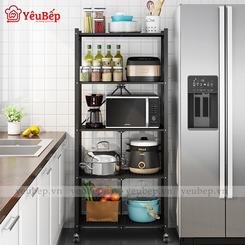 Kệ Gia Vị, Kệ Bếp 5 Tầng Thông Minh Bằng Hợp Kim Không Gỉ Xoay 360 Độ