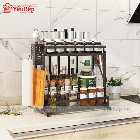 Kệ Gia Vị 2 Tầng Gấp Gọn Hình Chữ H Thông Minh