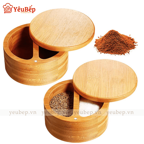 Hũ Gia Vị Bằng Gỗ Nắp Xoay, Thân Thiện Với Môi Trường