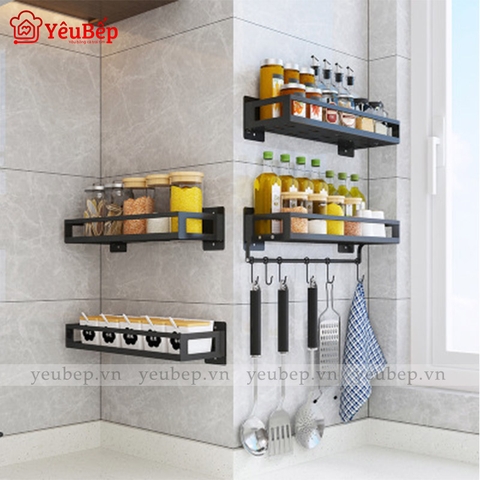 Kệ Gia Vị, Dao, Thớt, Chén, Đĩa Treo Tường Bằng Inox