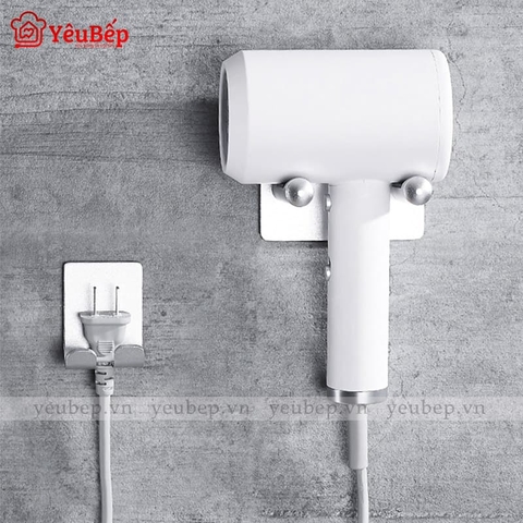 Móc Treo Máy Sấy Tóc Dán Tường Bằng Nhôm Chống Gỉ Sét