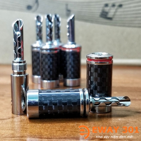 Giắc Bắp Chuối Carbon Đen Mạ Rhodium