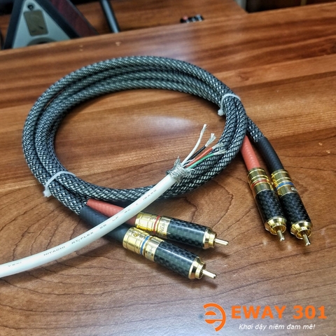 Dây AV Hitachi 4 Lõi Chống Nhiễu Mạ Bạc Jack Khóa Ren Thông Minh - Dài 1m