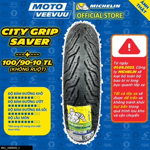 Lốp Michelin 100/90-10 TL City Grip Saver