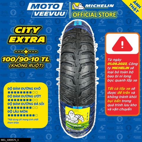 Lốp Michelin 100/90-10 TL City Extra
