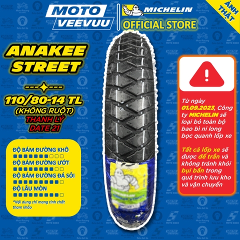Lốp Michelin 110/80-14 TL Anakee Street