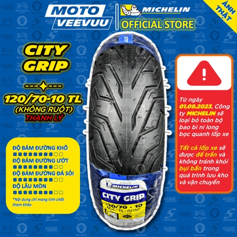 Lốp Michelin 120/70-10 TL City Grip (Thanh lý)
