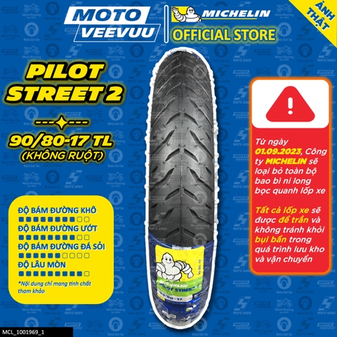 Lốp Michelin 90/80-17 TL Pilot Street 2