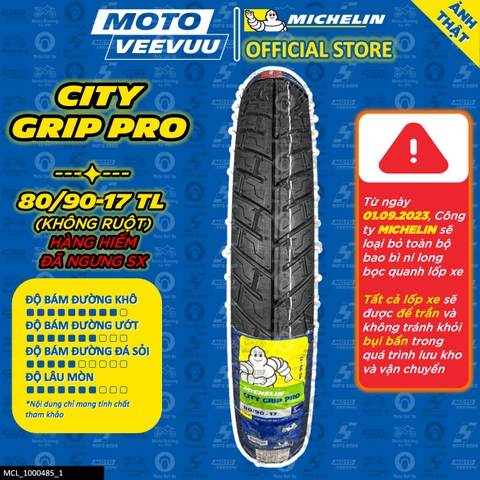 Lốp Michelin 80/90-17 TL City Grip Pro