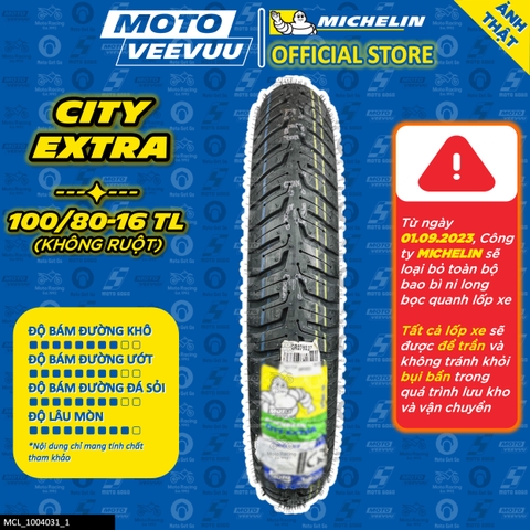 Lốp Michelin 100/80-16 TL City Extra