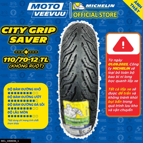 Lốp Michelin 110/70-12 TL City Grip Saver