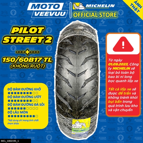 Lốp Michelin 150/60-17 TL Pilot Street 2