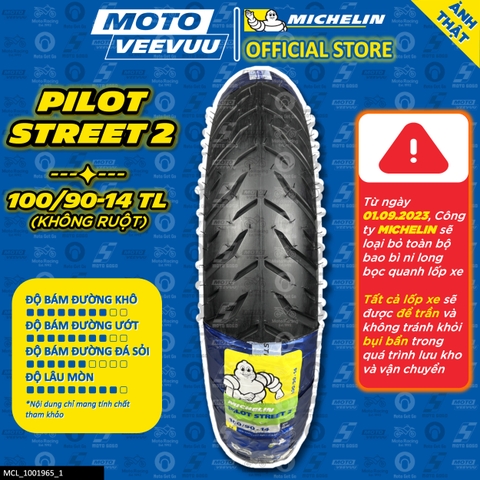 Lốp Michelin 100/90-14 TL Pilot Street 2