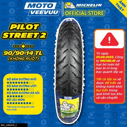 Lốp Michelin 90/90-14 TL Pilot Street 2