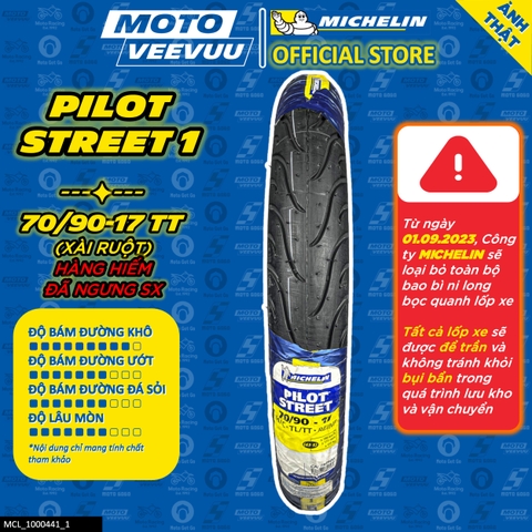 Lốp Michelin 70/90-17 TT Pilot Street 1