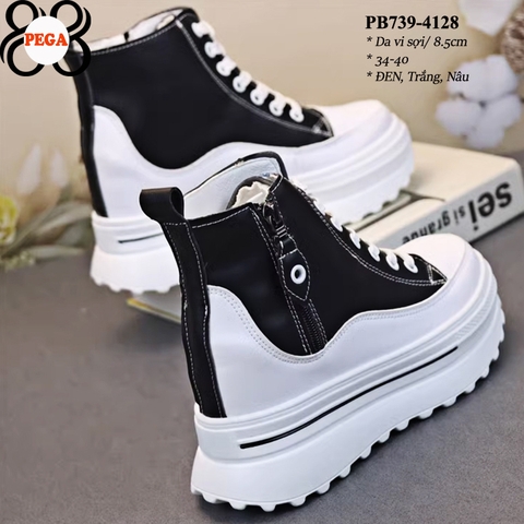 Giày Bốt Đế Xuồng Kéo Khóa 8.5CM PB739-4128