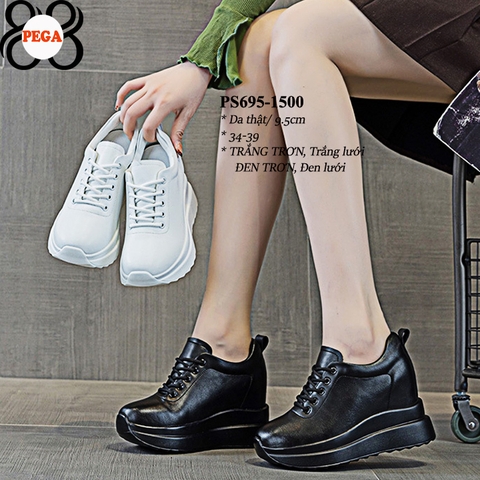 Giày Nữ Đế Xuồng Da Thật Cao 9.5cm PS695-1500
