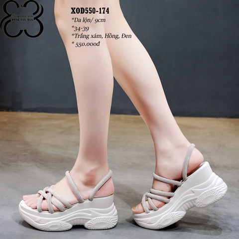 Dép Xuồng Quai Nhỏ Da Lộn 9CM XOD550-174