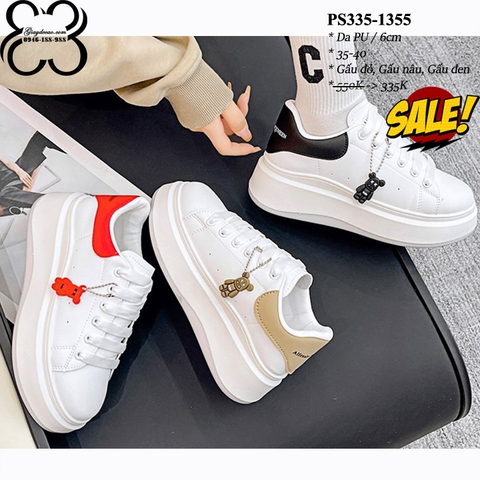 Giày Thể Thao Nữ MCQ Phối Gấu 6CM PS335-1355