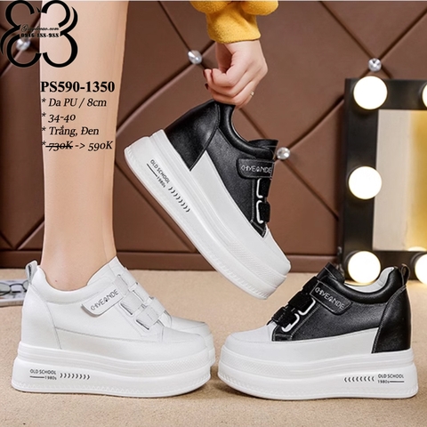 Giày Đế Cao 8CM Quai Co Giãn PS590-1350