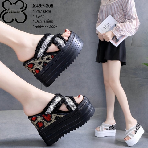 Dép Xuồng Siêu Cao 12CM Kim tuyến X499-208