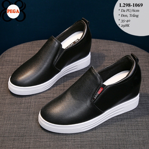 Giày Lười Đế Xuồng 6CM Siêu Nhẹ Êm Chân Da PU L298-1069