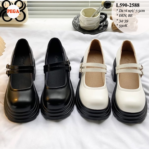 Giày Búp Bê Nữ Cao Gót Đế Vuông 7.5CM L590-2588