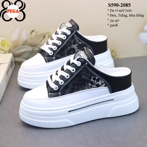 Sục Thể Thao Lưới Thêu Hoa Đế Xuồng 7CM S590-2085