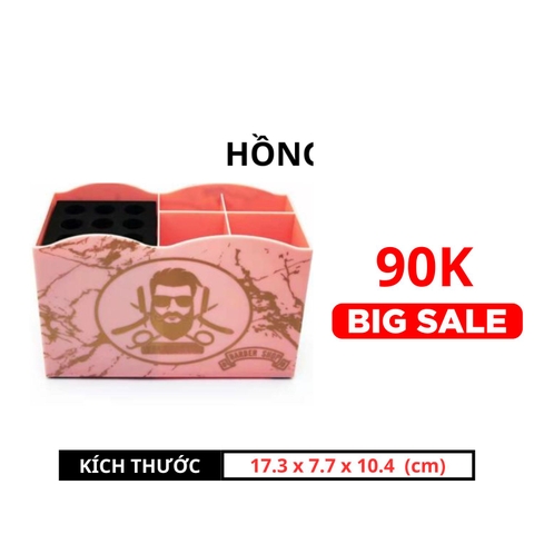 Khay Cắm Kéo Lược BarberShop - Hồng