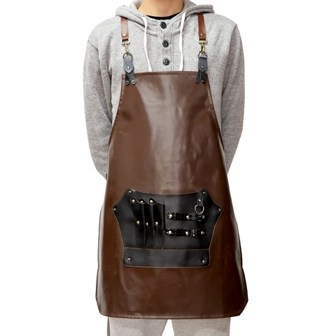 Tạp Dề Da Barber Cắt Tóc - Nâu