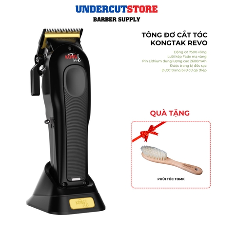 Tông Đơ Cắt Tóc KongTAK Lưỡi Kép Chuyên Fade - Hàng Chính Hãng - BH 12 Tháng