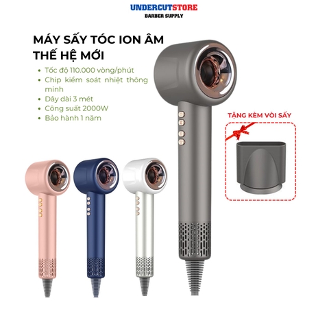 Máy Sấy Tóc Ion Âm Super Sonic Cao Cấp Thế Hệ Mới - Bảo Hành 6 Tháng