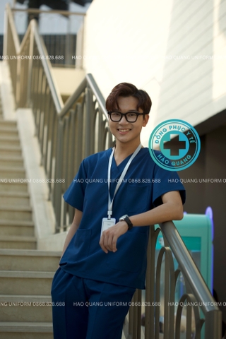 Mã 04- Bộ Cổ Tim Màu Xanh Sẫm - Vải FIONx Siêu Cấp