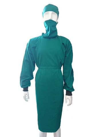 Áo choàng mổ vải kaki hấp sấy