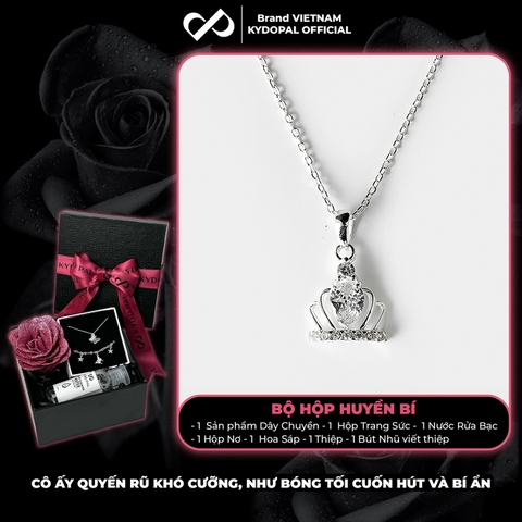 Dây chuyền bạc nữ KYDOPAL mặt vương miện công chúa đính đá nữ tính trang sức bạc 925 - PAL9C3C17