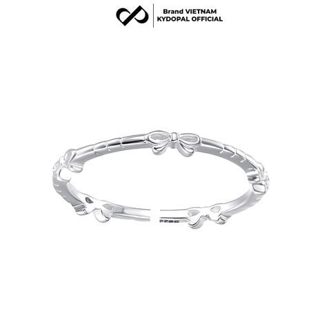 Nhẫn bạc nữ KYDOPAL nhẫn nơ cá tính trơn kết nối nhỏ xinh trang sức bạc 925 - PAL9C3N2