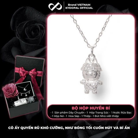 Dây chuyền bạc KYDOPAL Labubu đính đá TẶNG HỘP MÙ cao cấp trang sức bạc nữ cá tính 925 - PAL9B9C1