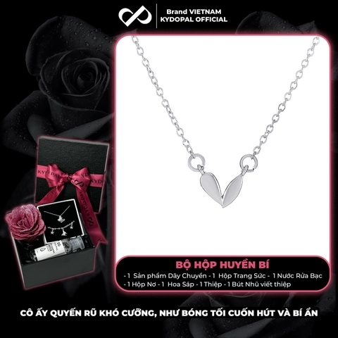 Dây chuyền bạc nữ KYDOPAL cá tính trái tim trơn bóng trang sức bạc 925 - PAL9C3C14