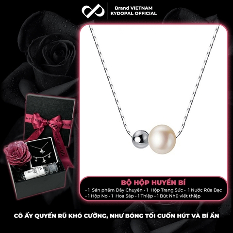 Dây chuyền bạc nữ KYDOPAL vòng cổ cá tính hạt mì mix hạt trai nữ tính trang sức bạc 925  - PAL9C3C55