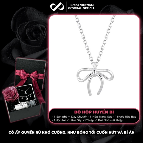 Dây chuyền bạc nữ KYDOPAL nơ cá tính thắt trơn basic trang sức bạc 925 - PAL9C3C15
