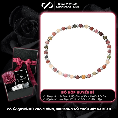 Lắc tay bạc nữ KYDOPAL bi bạc tròn mix hạt đá tự nhiên hợp mệnh trang sức bạc 925 - PAL9C12L22