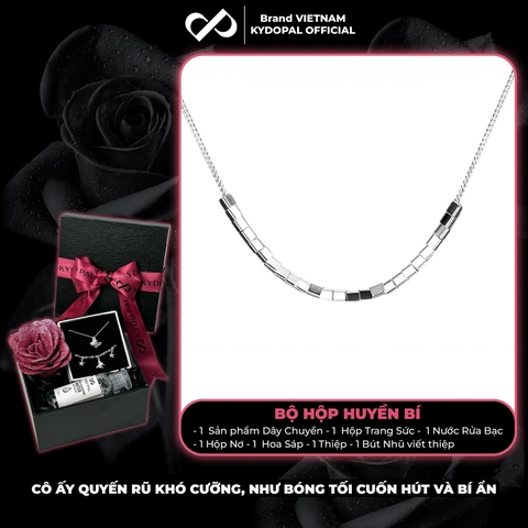 Dây chuyền bạc nữ KYDOPAL vòng cổ cá tính mặt chuỗi hạt vuông cá tính trang sức bạc 925 - PAL9C3C56