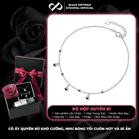 Lắc chân bạc nữ KYDOPAL s925 charm hình bạc tròn duyên dáng nữ tính - PAL9C8LC3