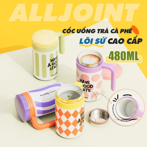 CỐC GIỮ NHIỆT CÓ QUAI LÕI SỨ LỌC TRÀ ALLJOINT